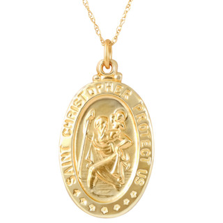 14k Yellow Gold St. Anthony Medal Pendant 1